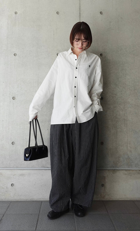 チェックボリュームラフパンツ